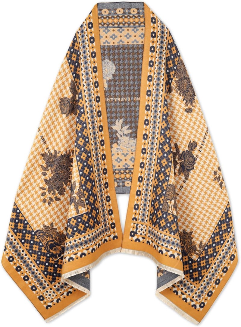 EXTREE Scarfs for Women Pashmina Silky Shawl Wrap for Evening Dressing Blanket Open Front Poncho Cape - Image 1